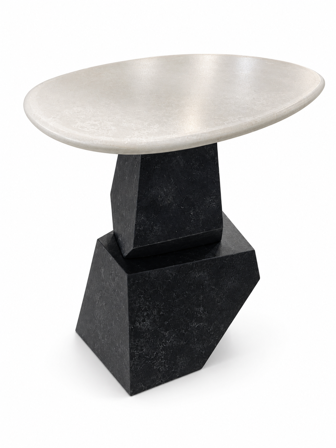 疊石邊桌 Cairn｜石英石雕塑邊桌